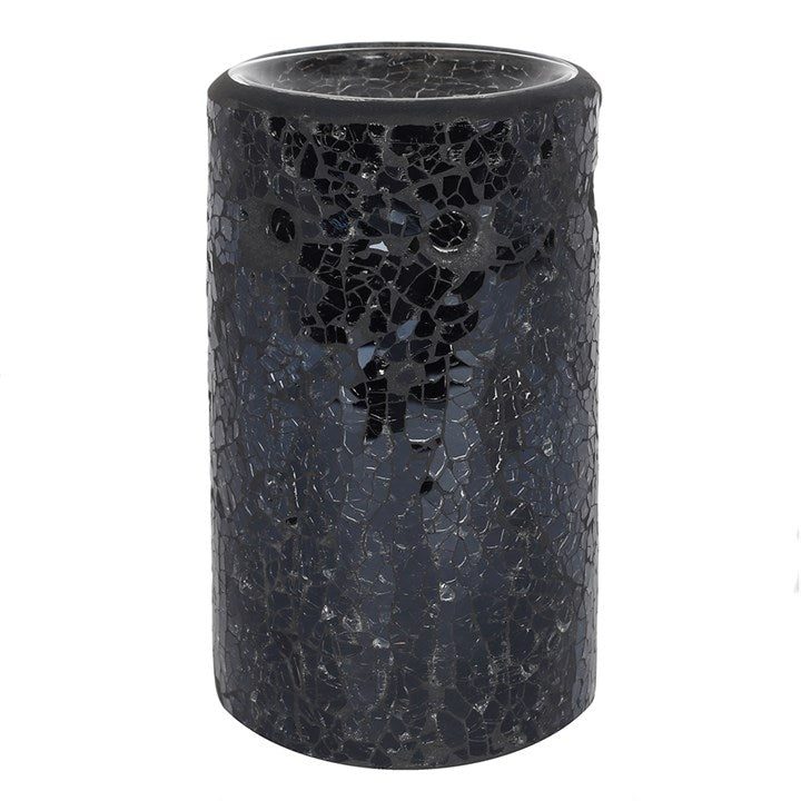 Black Crackle Pillar Oil Burner & Wax Warmer