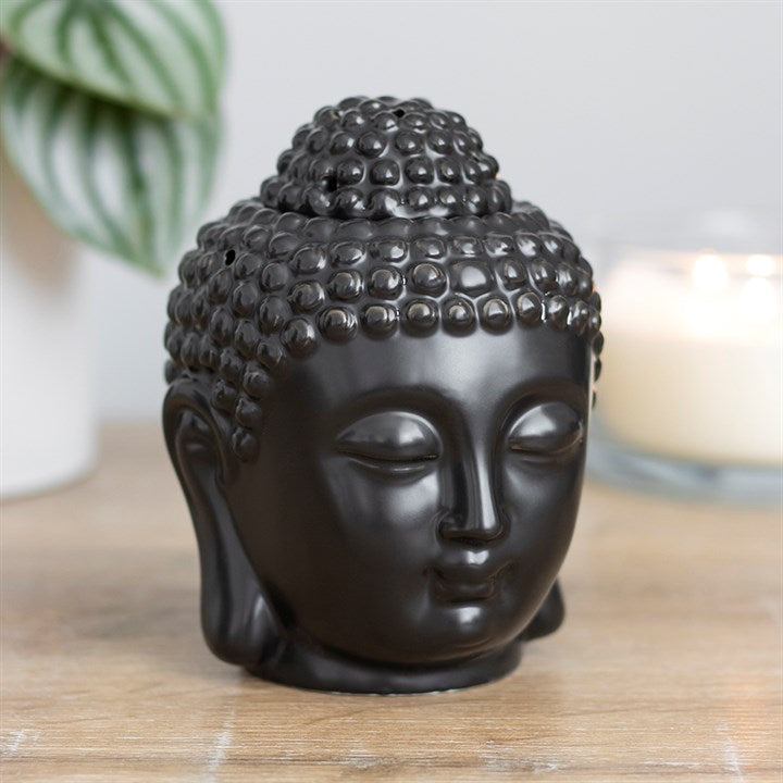 Small Grey Buddha Head Oil Burner