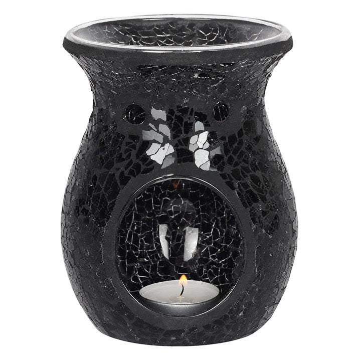 Large Black Crackle Oil Burner & Wax Warmer